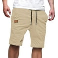 thumbnail image 1 of XUNKUSGA Mens Shorts Cotton Elastic Waist Drawstring Casual Shorts With Pockets Fashion Beach Stretch Twill Chino Golf Shorts for Men S-5XL, 1 of 4