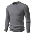 thumbnail image 1 of XUNKUSGA Mens Sweater Crewneck Ribbed Pullover Sweatshirts Slim Fit Lightweight Fall Sweaters Soft Stretchy Men's Sweaters Pullover Casual Long Sleeve Knit Sweater M-3XL Gray, 1 of 3