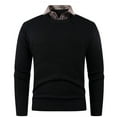 thumbnail image 1 of XUNKUSGA Mens Sweater Fashion Crew Shirt Collar Neck Pullover Sweater Slim Fit Soft Touch Sweaters for Men Classic Versatile Fall Sweaters For Casual or Dressy Wear M-3XL Black, 1 of 3