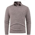 thumbnail image 1 of XUNKUSGA Mens Sweater Fashion Crew Shirt Collar Neck Pullover Sweater Slim Fit Soft Touch Sweaters for Men Classic Versatile Fall Sweaters For Casual or Dressy Wear M-3XL Brown, 1 of 4
