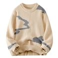 thumbnail image 1 of XUNKUSGA Mens Sweater Fashion Y2k Vintage Oversized Fall Sweaters Crewneck Long Sleeve Pullover Sweater Casual Color Block Knit Sweater M-3XL Beige, 1 of 5