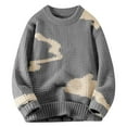 thumbnail image 1 of XUNKUSGA Mens Sweater Fashion Y2k Vintage Oversized Fall Sweaters Crewneck Long Sleeve Pullover Sweater Casual Color Block Knit Sweater M-3XL Gray, 1 of 6