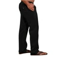 thumbnail image 1 of XUNKUSGA Mens Sweatpants Casual Elastic Waist Drawstring Pants for Men Cutton Linen Open Bottom Workout Pants With Pockets Trousers for Men S-5XL, 1 of 3