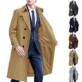 thumbnail image 1 of XUNKUSGA Mens Trench Coat Classic Notched Lapel Double Breasted Long windbreaker Men Soft Full Lining Men's Overcoat with Detachable Waist Belt Gray L, 1 of 5
