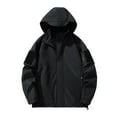 thumbnail image 1 of XUNKUSGA Mens Windbreaker Jackets Casual Fall Spring Big and Tall Raincoats Lightweight Waterproof Hooded Rain Jackets for Outdoor Hiking Cycling Running M-4XL Black, 1 of 9