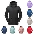 thumbnail image 1 of XUNKUSGA Mens Winter Coats Adjustable Fleece Windbreaker Windproof Long Ski Jackets Warm Snow Coat with Hood Comfortable Solid Color Snowboarding Jackets with 9 Pockets Purple, 1 of 8