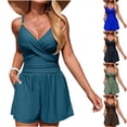 thumbnail image 1 of XUNKUSGA One Piece Swimsuit for Women Color Block Modest Bathing Suit with Pockets Loose Athletic Swim Rompers for Women Casual Tummy Control Swimsuits, 1 of 5
