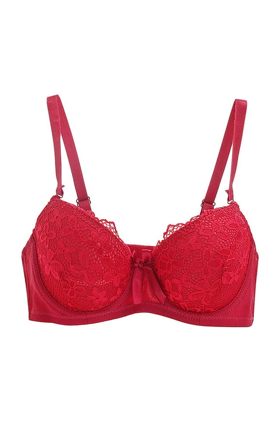 Oversized Bralettes for Women Bow Front Lace Bralettes with Adjustable Straps Full Coverage Plus Size Minimizer Bras forWomen