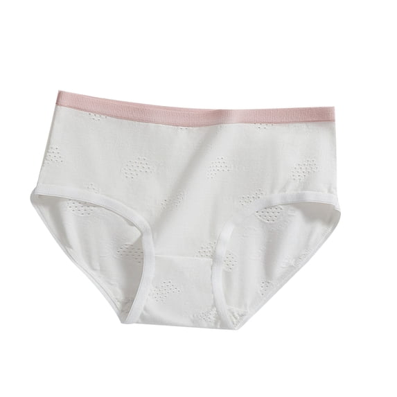 XUNKUSGA Panties for Girls Solid Color Breathable Mid Waist Cotton Underwear Full Crotch Girls' Panties Lightweight Soft Comfortable Girls Underwear M-XL