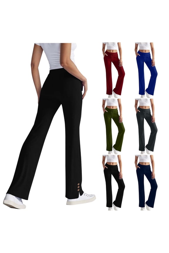 Pants for Women Low Rise Casual Straight Leg Women's Pants Trendy Slim Fit Womens Leggings with Pockets and Drawstrings S-2XL