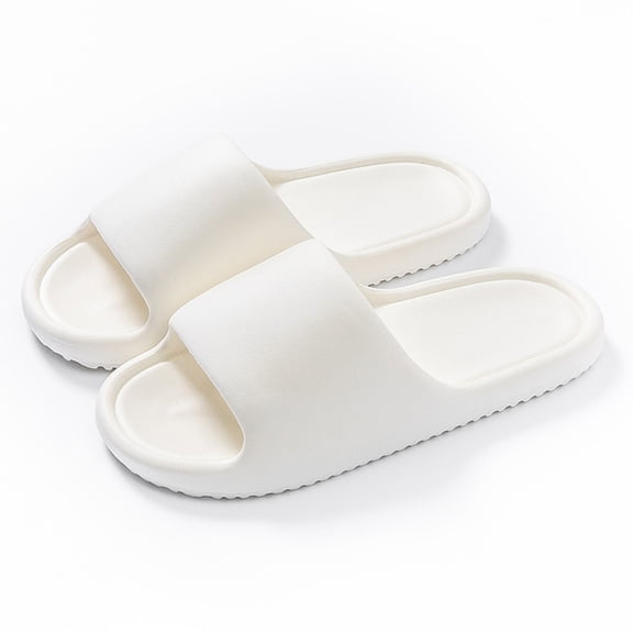 XUNKUSGA Pillow Slippers for Women And Men Classic Soild Color Shower Slippers Anti Slip Lightweight House Slippers for Men Soft Comfortable Women's Sandals for All Seasons White