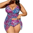 thumbnail image 1 of XUNKUSGA Plus Size Swimsuits for Women Fashion Floral Print tummy control swimsuit 2PCs Leopard Swimuits V Neck Swimdress with Bikini Bottom Full Coverage Swim Tank with Molded Cups XL-5XL, 1 of 4