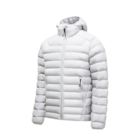 XUNKUSGA Puffer Jacket Men Lightweight Windproof Hooded Down Jacket Warm Puffy Winter Coat Classic Solid Color Full Zip Outerwear for Ski Hiking Travel Casual 3XL