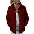 thumbnail image 1 of XUNKUSGA Quilted Jackets for Women Long Sleeves Stand Collar Puffer Jacket Womens Trendy Casual Outerwear Loose Fit Lightweight Winter Coats for Women with Pockets S-2XL Red, 1 of 9
