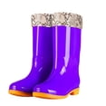 thumbnail image 1 of XUNKUSGA Rain Boots Classic Solid Color Waterproof PVC Rubber Garden Farm Boots with Non-Slip Sole Lightweight Fleece-Lined Warm Rain Shoes for Gardening Farm Chores Rainy Purple 6, 1 of 5