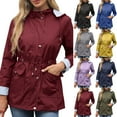 thumbnail image 1 of XUNKUSGA Rain Jacket Women Waterproof Active Outdoor Windbreaker Jacket With Hood Lightweight Solid Color Casual Long Sleeve Comfy Regular Women Rain Jacket S-3XL Green, 1 of 3
