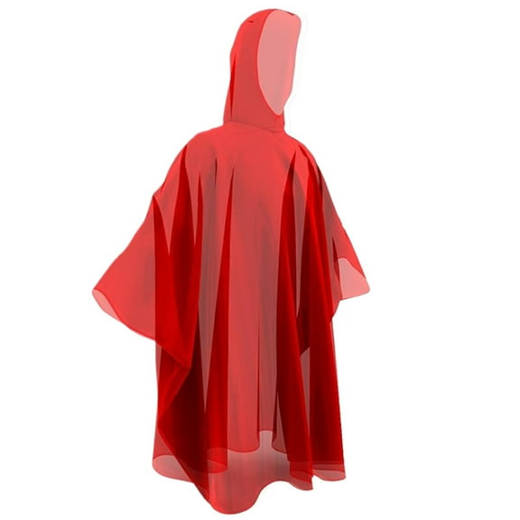 XUNKUSGA Rain Ponchos for Adults Emergency Ponchos Rain Adult for Men Women Kids Travelling Camping Hiking Disposable Rain Ponchos with Hood L Red