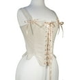 thumbnail image 1 of XUNKUSGA Renaissance Corset Front Lace Up Strap Corset Tops for Women Square Neck Sleeveless Renaissance Corset Fashion Vintage Tummy Control Shapewear S-3XL White, 1 of 7