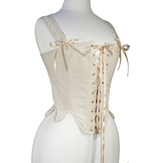 XUNKUSGA Renaissance Corset Front Lace Up Strap Corset Tops for Women Square Neck Sleeveless Renaissance Corset Fashion Vintage Tummy Control Shapewear S-3XL White