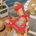 thumbnail image 1 of XUNKUSGA Sandals Women Peep Toe Block Heel Shoes for Women Casual Solid Color Dress Sandals for Women Comfort Arch Support Womens Sandals 6-9.5,Red, 1 of 9