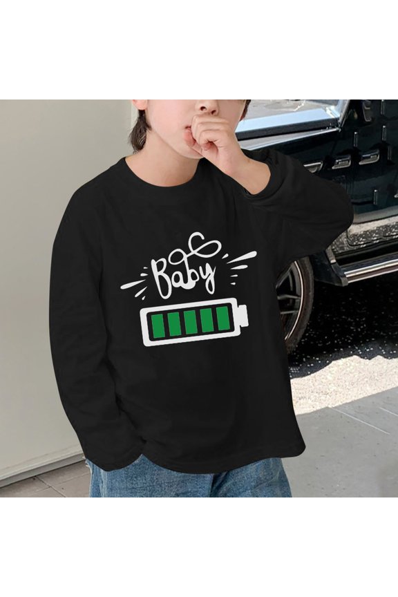 Shirts for Boys 2-8 Years Long Sleeve Boys Clothes Cotton Casual T Shirts for Boys Crewneck Graphic Kids T-Shirts Toddler Boy Clothes