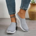 thumbnail image 1 of XUNKUSGA Shoes for Women Lightweight Breathable Sneakers For Women Casual Versatile Shallow-Cut Walking Shoes Women Slip On Mesh Knitted Flats Soft Women's Shoes Gray, 1 of 8