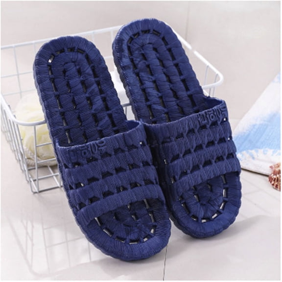 XUNKUSGA Shower Slippers for Women Men Lightweight Non Slip Open-Toe Shower Shoes Women Comfortable Breathable Non-Slip Slides for Bathroom House Slipper Outdoor Blue