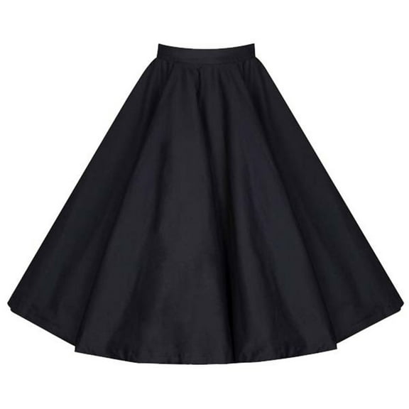 XUNKUSGA Skirts for Women Vintage High Waist Zipper Skirts for Women Trendy Basic Solid Color A-Line Pleated Midi Skirt with Pockets S-4XL