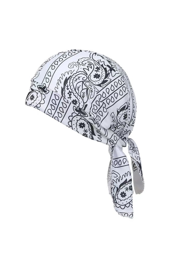 Skull Cap Fashion Print Bandanas Skull Caps for Men Soft Breathable Cycling Hat Motorcycle Pirate Head Wrap Safety Helmet Liner Elastic Fit,Grey