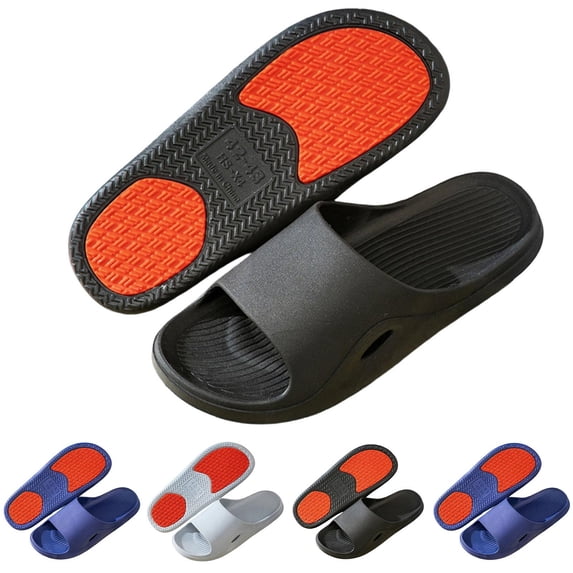 XUNKUSGA Slippers for Men Soft Open Toe Quick-Dry Anti-Slip House Slippers Lightweight Comfy Shower Slippers Fashion Casual Summer Beach Slippers,9-9.5