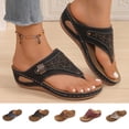 thumbnail image 1 of XUNKUSGA Sandals for Women Casual Summer Arch Support Flip Flops for Women Classic Non-Slip Leather Beach Slides Sft Comfortable Dressy Sandals Women,Red, 1 of 10