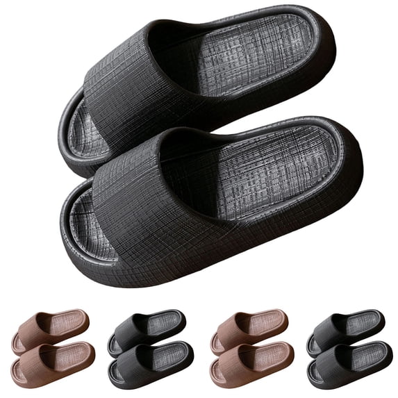 XUNKUSGA Sandals for Women Comfortable Lightweight Pillow Slide Sandals Women Soft Comfy Non-Slip Open Toe Shower Shoes for Indoor Outdoor,Black