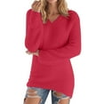 thumbnail image 1 of XUNKUSGA Sweaters for Women Fashionable Long Sleeve V Neck Womens Pullover Sweaters Loose Soft Fluffy Fuzzy Long Jumper Sweater Warm Comfortable Womens Sweaters S-5XL Red, 1 of 7