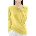 thumbnail image 1 of XUNKUSGA Sweaters for Women Solid Color Long Sleeve Knit Sweater Half Turtleneck Thermal Warm Winter Pullover Sweaters Casual Office Womens Sweaters S-2XL Yellow, 1 of 3