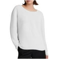 thumbnail image 1 of XUNKUSGA Sweaters for Women Warm Fleece Lined Plush Women Sweaters Casual Crewneck Long Sleeve Fall Sweaters Lightweight Loose Fit Oversized Sweaters S-5XL White, 1 of 3