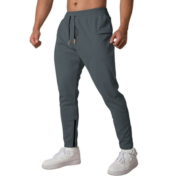 XUNKUSGA Sweatpants for Men High Stretchy Slim Fit Mens Joggers Thigh Mesh Jogger Pants with Elastic Waistband Fashion Double Ankle Zipper Sweat Pants for Mens Workout Running Training S-XL Black