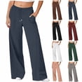 thumbnail image 1 of XUNKUSGA Sweatpants Women Casual Loose Straight Leg Pants for Women High Waisted Barrel Wide Leg Pants Woman Dressy Comfy Drawstring Women's Pants S-2XL, 1 of 6