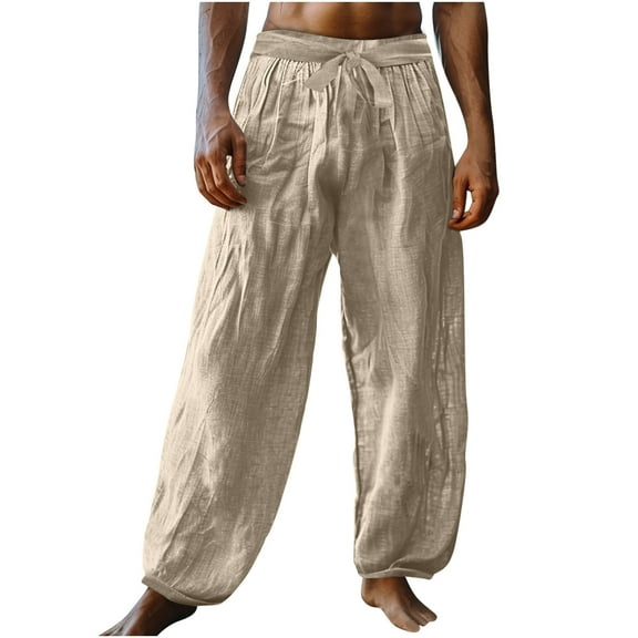 XUNKUSGA Sweatpants for Men Loose Drawstring WaistStraight Leg Men's Cargo Pants Casual Multiple Pockets Outdoor Cotton Pants Men M-3XL