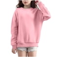 thumbnail image 1 of XUNKUSGA Sweatshirts for Girls 4-14 Years Cotton Long Sleeve Girls Crewneck Sweatshirt Casual Loose Drop Shoulder Pullover Sweatshirt Soft Lightweight Cute Tops for Girls, 1 of 4