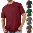 thumbnail image 1 of XUNKUSGA T Shirts for Man Soild Color Crewneck Short Sleeve Going Out Tops Basic Casual Summer Tops Loose Comfort T-Shirts for Workout Gym Streetwear S-3XL Blue, 1 of 4