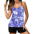 thumbnail image 1 of XUNKUSGA Tankinis Swimwear for Women 2 Piece Floral Tankini Set Loose Flowy Square Neck Spaghetti Straps Tank Top with Boyshorts Soft Breathable Womens Tankini Bathing Suits S-2XL, 1 of 3