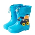 thumbnail image 1 of XUNKUSGA Toddler Boys Girls Rain Boots Kids Cute Cartoon Pattern Waterproof Rain Shoes with Adjustable Drawstring Non-Slip Lightweight Mud Boots for Boys Girls, 1 of 9