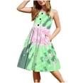 thumbnail image 1 of XUNKUSGA Toddler Girl Summer Dresses Casual Sleeveless Button Down Beach Dresses Graphic/Tie Dye Sundresses Swing Flowy Tiered Midi Sundress with Pockets 2-12 Years, 1 of 6