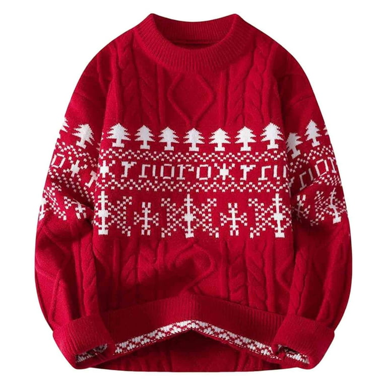 XUNKUSGA Ugly Christmas Sweater Funny Graphic Sweater Men Casual