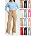 thumbnail image 1 of XUNKUSGA Big Girls High Waisted Straight Leg Dress Pants with Button Closure Classic Solid Color School Uniform Pants for Back to School Business Casual Slacks,5 Years, 1 of 8