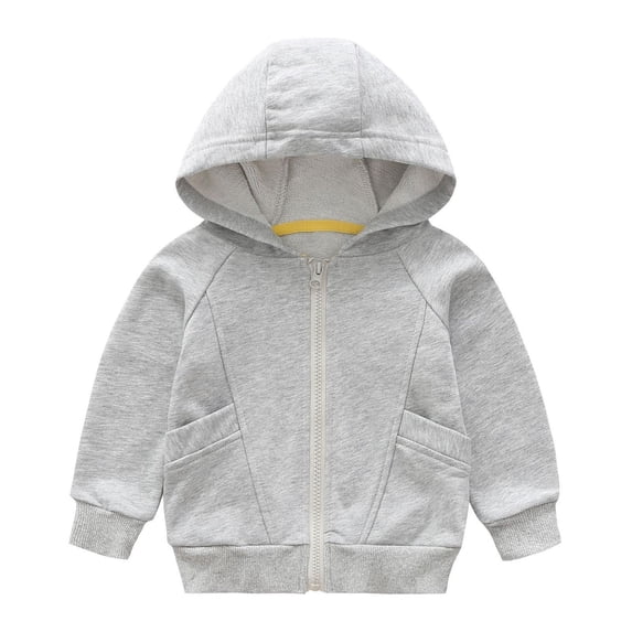 XUNKUSGA Unisex Boys Girls Zip Up Hoodie 1-12Y Classic Solid Color Soft Cotton Long Sleeve Full Zip Hoodie Sweatshirt Lightweight Outwear with Pockets