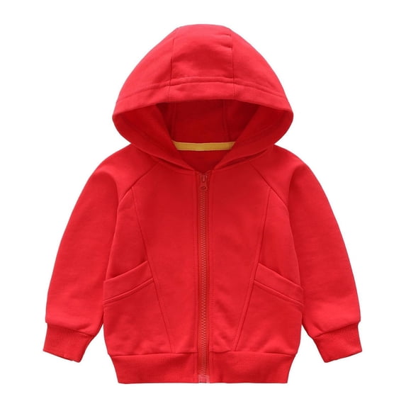XUNKUSGA Unisex Boys Girls Zip Up Hoodie 1-12Y Classic Solid Color Soft Cotton Long Sleeve Full Zip Hoodie Sweatshirt Lightweight Outwear with Pockets