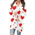 thumbnail image 1 of XUNKUSGA Valentine's Day Long Cardigans for Women Fashion Heart Printed Womens Cardigans Casual Long Sleeve Womens Cardigan Casual Loose Open Front Plus Size Cardigan S-5XL White, 1 of 4