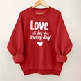 thumbnail image 1 of XUNKUSGA Valentine's Day Shirts Women Casual Loose Crewneck Long Sleeve Shirts for Women Fashion Heart Graphic Soft Sweatshirts for Women Casual Valentines Pullover Top XS-3XL Red, 1 of 4