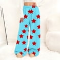 thumbnail image 1 of XUNKUSGA Valentine's Day Women's Pants Fashion Hearts Print Flannel Pajama Pants Women Woman Soft Fuzzy Plush Pajama Pants Women Elastic Waist Wide Leg Pj Bottoms for Women S-2XL Blue, 1 of 6